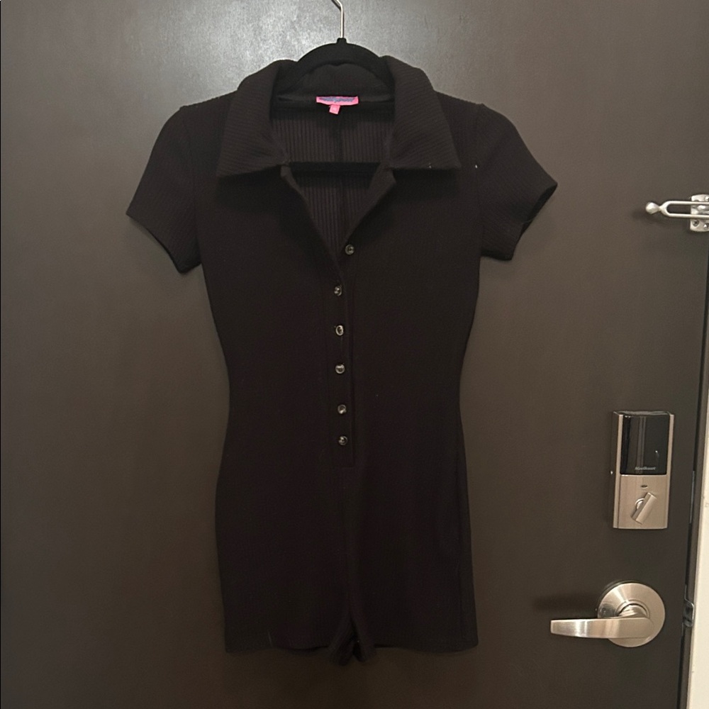 Edited Button-Up Collared Romper Women